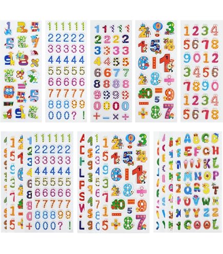 30 Sheets 1 Inch Cartoon Letter Stickers - 1620 PCS Black Vinyl Alphabet, Numbers, Symbols For Crafts