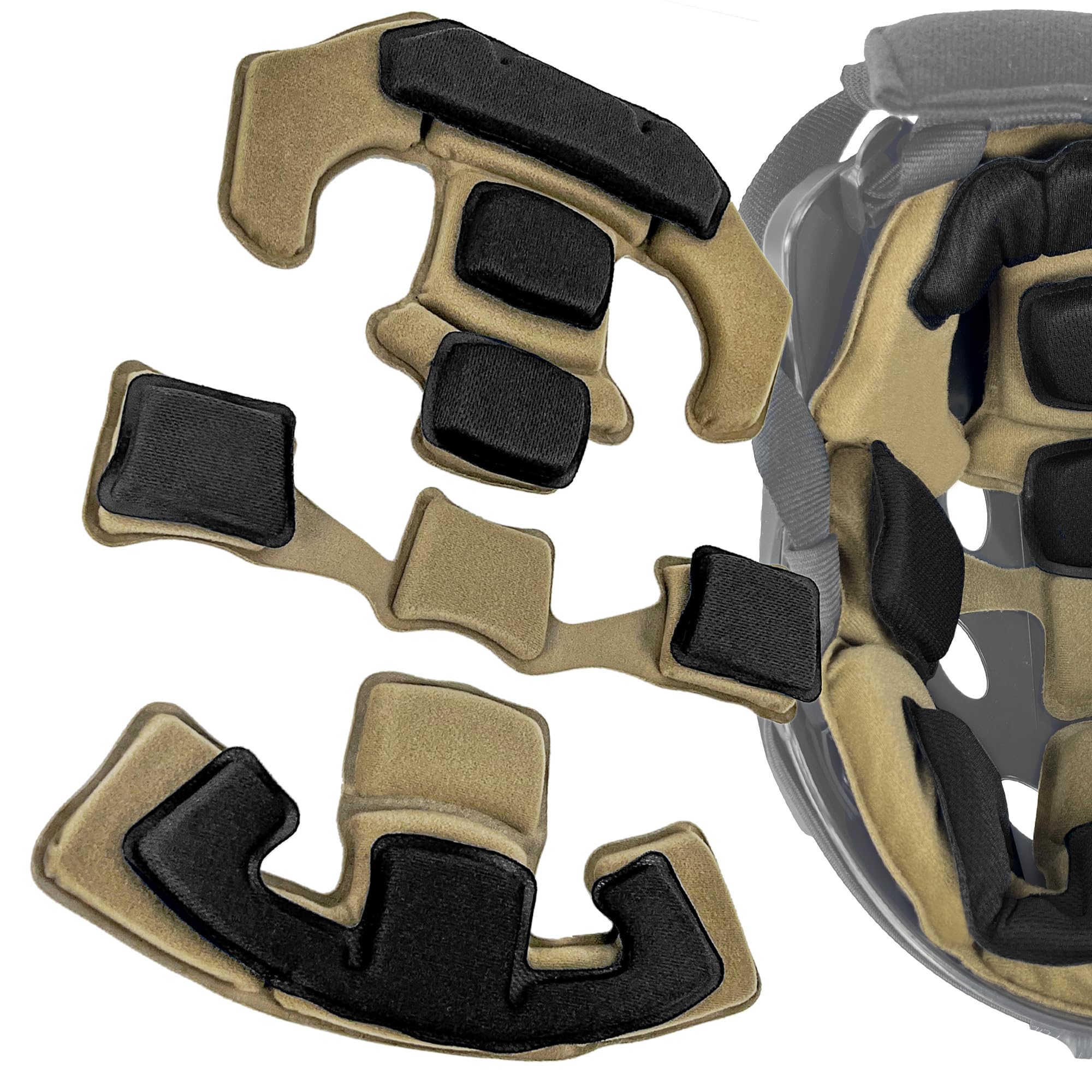 HANSTRONG GEAR Universal Tactical Airsoft Outdoor Combat Internal Replacement Memory Foam Pad Padding Inserts Protective Mat Kits Set Accessories Compatible for Fast/Mich/ACH/USMC/PASGT/EX Helmet