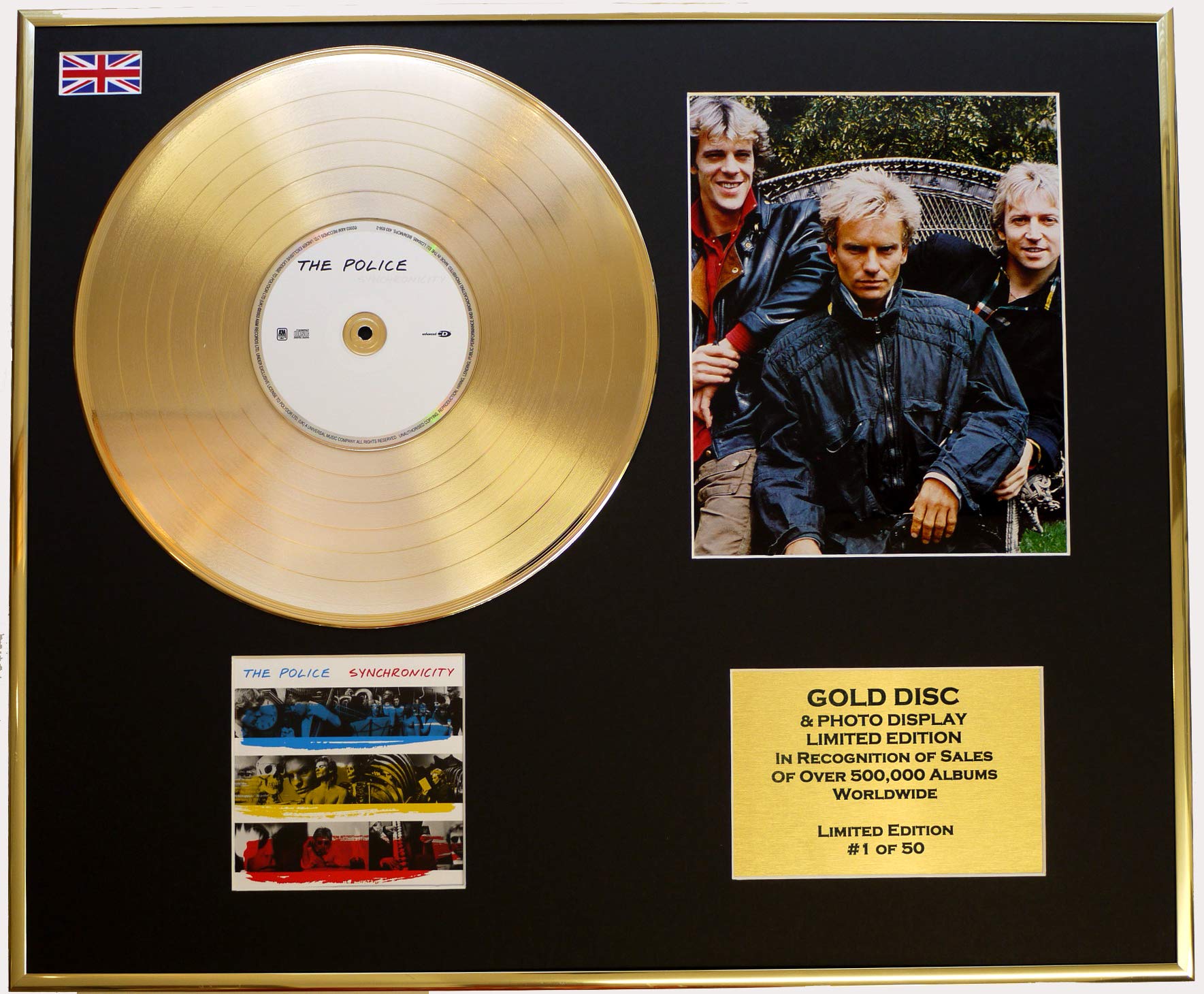 THE POLICE/CD GOLD DISC/RECORD & PHOTO DISPLAY/LTD. EDITION/COA/SYNCHRONICITY