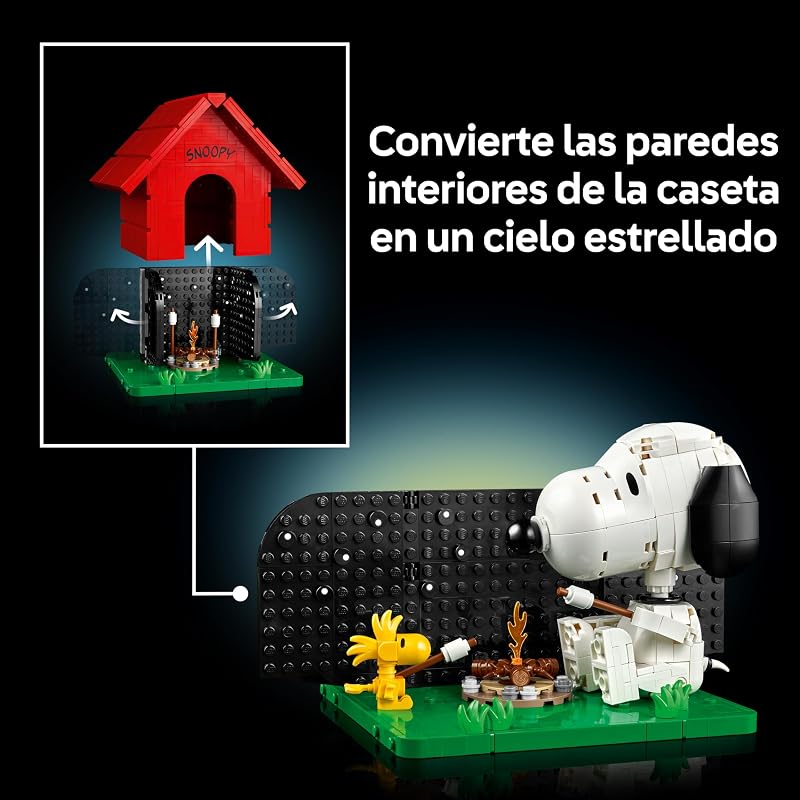 Ideias de Amendoins: Casa do Snoopy - Modelo de Casa para Adultos - Cão Snoopy e Figura de Pássaro Woodstock - Decoração na Prateleira - Presente para Mulheres e Homens Fãs de Banda Desenhada - 21368