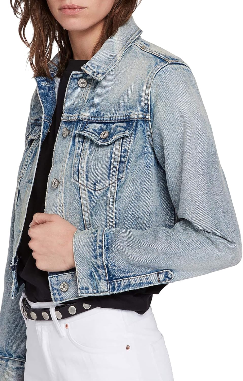 all saints denim jacket womens