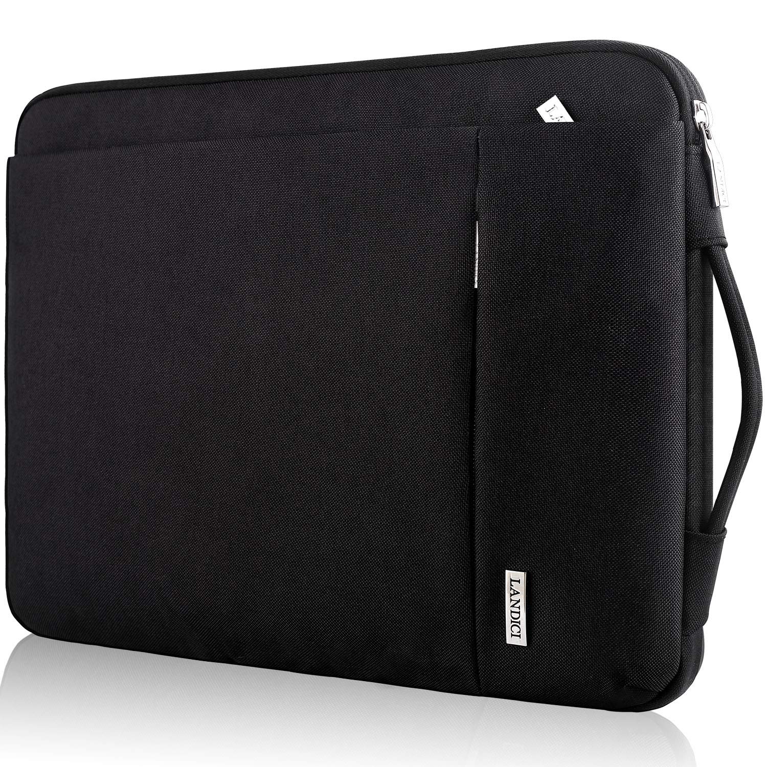 Landici 360°Protective Laptop Sleeve Case 15.6 Inch, Waterproof Computer Bag Cover with Handle for MacBook Air 15, MacBook Pro 15/16, 15-16 Inch Dell HP ASUS Acer Lenovo Laptop, Black