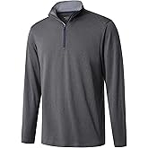 MICHEL ROUEN Quarter Zip Pullover Men Long Sleeve Dry Fit Moisture Wicking 1/4 Zip Pullover Mens Mock Neck Heather Sweatshirt