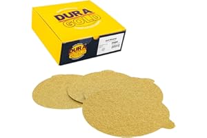 Dura-Gold Premium 6" Gold PSA Sanding Discs - 40 Grit (Box of 25) - Self Adhesive Stickyback Sandpaper for DA Sander, Finishing Coarse-Cut Abrasive - Sand Automotive Car Paint, Woodworking Wood, Metal
