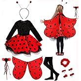 IKALI Ladybug Costume Ballerina Beetle Wings Fancy Dress up Outfit Ladybird Suit