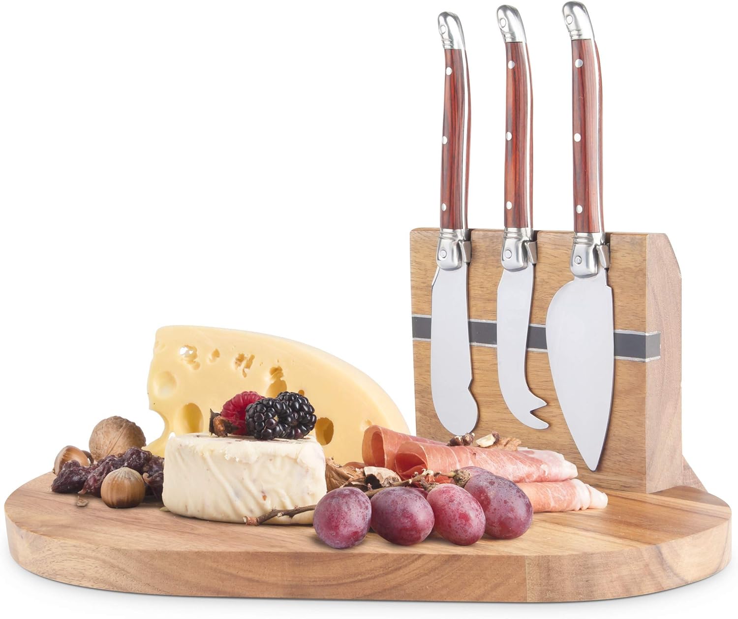 Final Touch 5 Piece Cheese Board Set, with Removable Knife