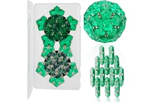 LAFFTRAK Magnetic Fidget Sphere Magnet Toys - Crystal Green - Magnets Sensory Toys - 12 Piece Set - Creativity Beyond Imagination, Inspirational, Recreational, Fun Desk Toy for Adults