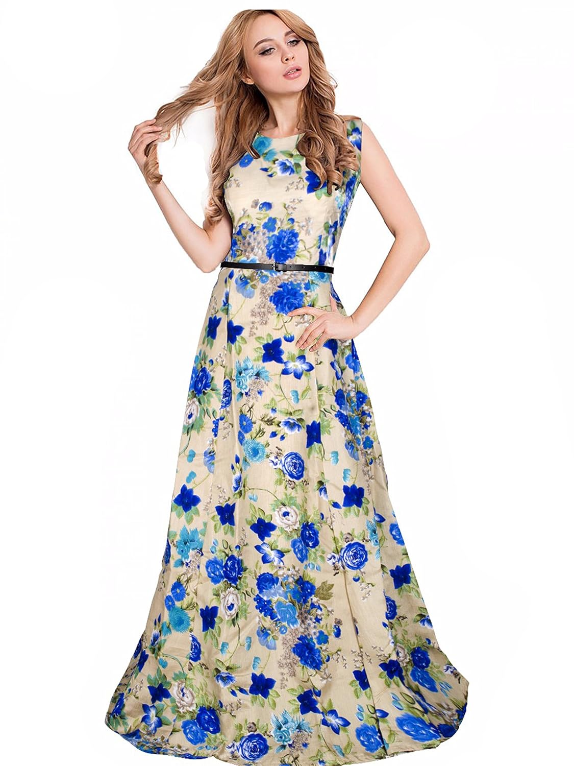 blue color long frock