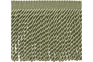 DÉCOPRO 6" (15cm) Basic Solid Collection Traditional Satiny Bullion Fringe Trim (Style# BFS6) Sage Green #L83 (Medium Moss Green) 5 Yard Value Pack (4.5m/15 ft)
