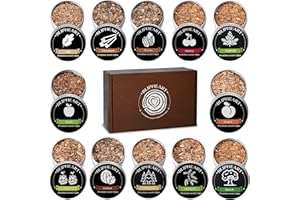 Smoking Wood Chips Cocktail Smoker, 12 Flavors Natural Wood Chips. Sawdust for Husband Father's Gift Smoke Gun Cocktails Drin