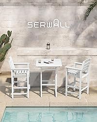 SERWALL Tall Adirondack Bar Chairs and Table 3