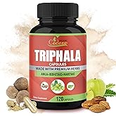 Organic Cadane Triphala (3 Fruit Powders) Supplement, 120 Veggie Capsules | Improves Digestion Function, Supports Immune System