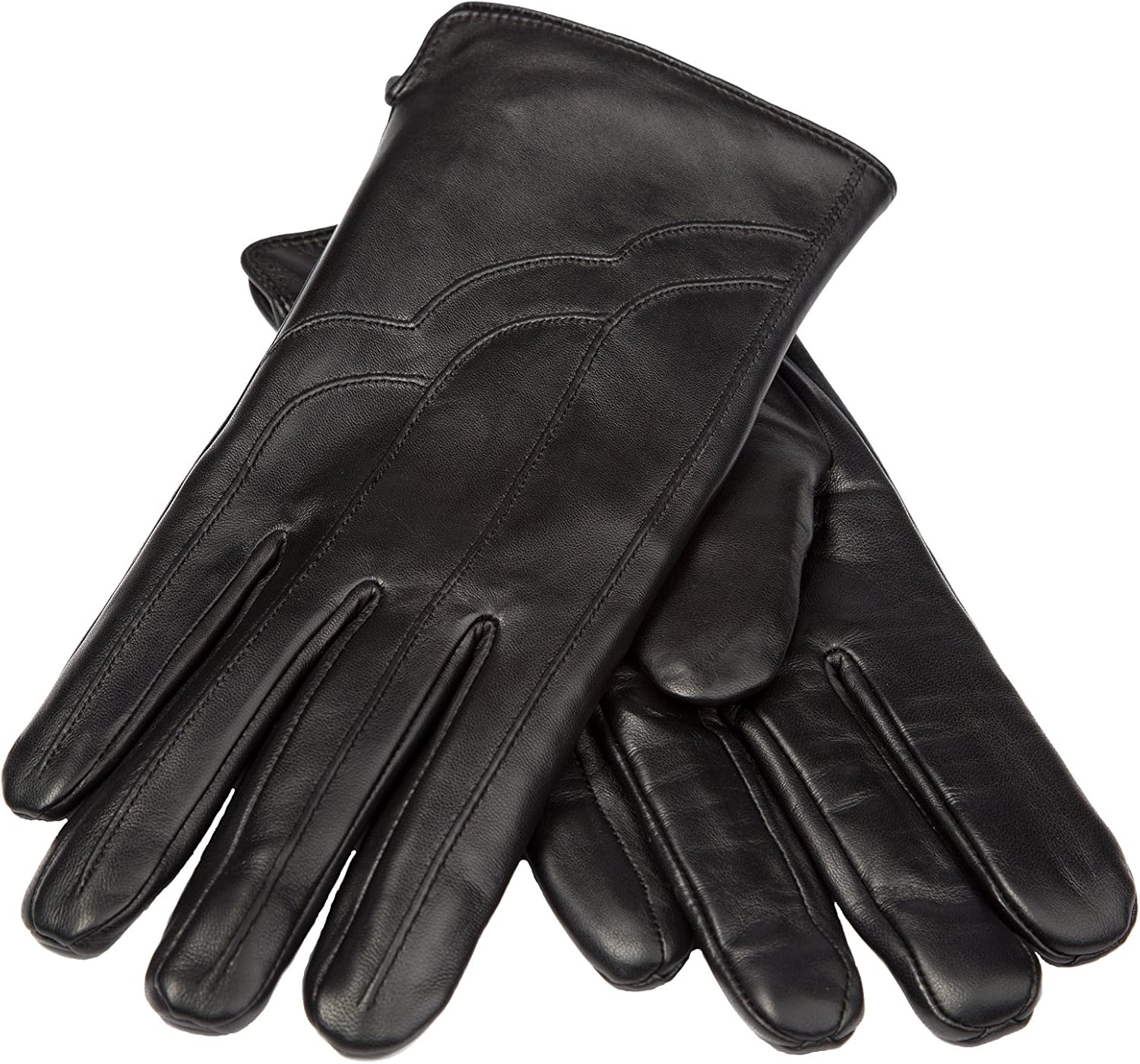Men's Leather Gloves with Long Fingers (With Pattern) Tall Fingers