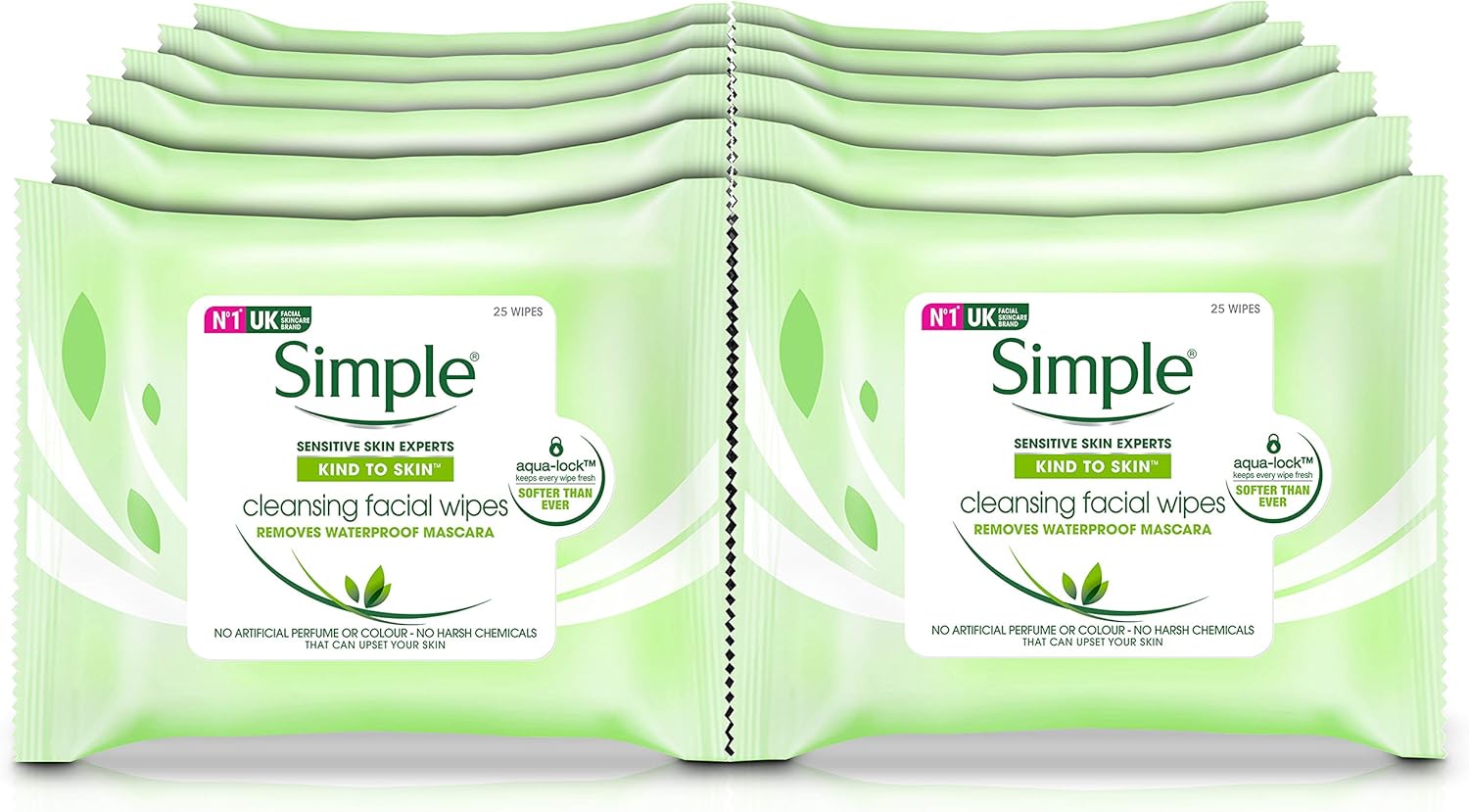 Simple Kind to Skin Cleansing Facial Wipes Pack of 12, Total 300