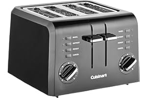 Cuisinart CPT-142BK 4-Slice Compact Plastic Toaster, Black
