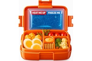 WONDER FAMILY Bento Box with Hot & Ice Packs – 5 Leakproof Containers, Insulated Lunch Box for Women, Men, Kids & Toddlers – Heated Thermal Food Warmer – Reusable Snack Boxes for Daycare, School & Meal Prep Thermos