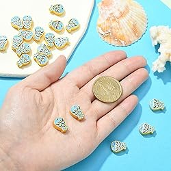 LiQunSweet 20 Pcs Enamel Marine Animal Golden Bead