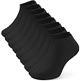 Mens Ankle Socks, 8 Pairs Premium Cotton Non Slip Short Casual Low Cut Socks