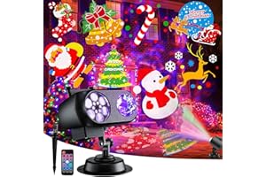 FLITI 2025 Upgrade Brighter Christmas Projector Lights Outdoor, 8 Patterns Holiday Projectors 19HD Slides (Ocean Wave & Patterns), Weatherproof Halloween Projector,Christmas Decorations for Light Show