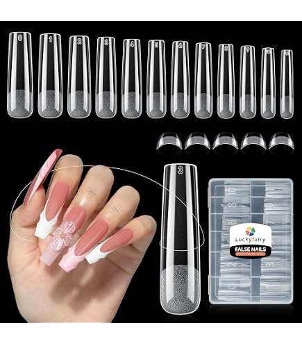 Amazon.com: Extra Long Sqaure Nail Tips: 120 Pcs XXL Nail Tips