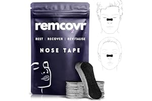 Remcovr Nasal Strips for Breathing - 30 Nose Breathing Strips for Enhanced Oxygen Intake - Strong Adhesive Nasal Strips for Snoring - Breathing Nose Strips - 1 Month Supply - Nose Strips for Breathing