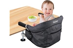 Hook On High Chair, Jozzve Baby High Chair, Portable High Chair for Travel, Foldable Fast Table Chair with Storage Bag, Baby Feeding Seat Clip On High Chair for Home and Travel (Black)
