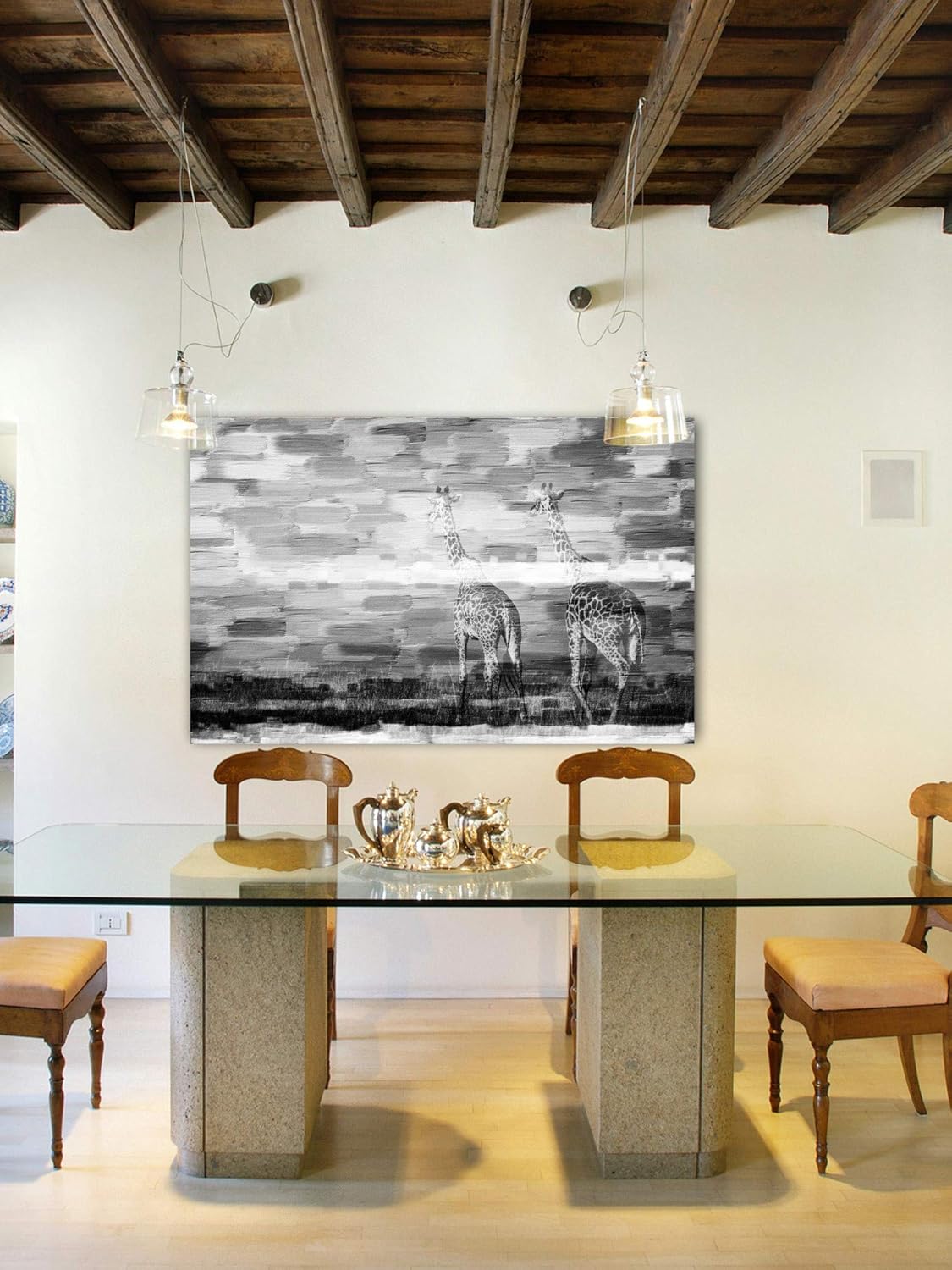 Amazon Com Wayfair Parvez Taj Jirafas Impresion Sobre Lona Arte