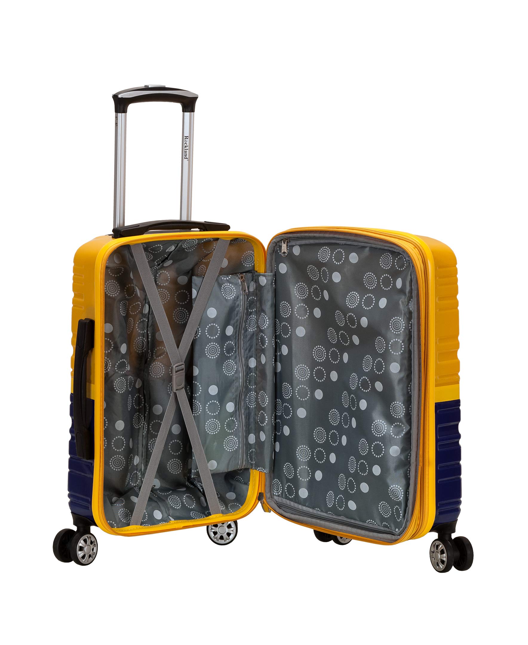Rockland Melbourne Hardside Expandable Spinner Wheel Luggage, Two Tone Navy, Carry-On 20-Inch