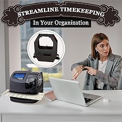 2 Pack Time Clock Durabile Black Ribbon for Amano