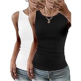 Zeagoo Womens Tank Top Racerback Crowl Neck Casual Basic Ribbed Knit Fitted Sleeveless Shirts S-XXL