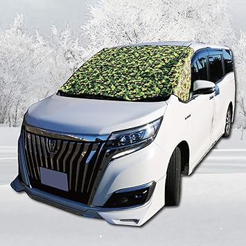 Amazon 車種別 カーフロントカバー ノア ヴォクシー エスクァイア 80系 対応 フロントガラス 凍結防止 シート フロントガラスカバー 車 車用 車用品 カー用品 迷彩 カモフラージュ スノーカバー 取付簡単 お手入れ簡単 ボディーカバー 車 バイク