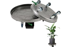 TADPOLEBABY Heavy Duty Plant Caddy with Wheels, Lockable, More Load-Bearing, Adjustable Drainage Holes, Suitable for Gardens, Balconies, Courtyards, Outdoor Sturdy Rolling Metal Plant Dolly, 20"2PACK
