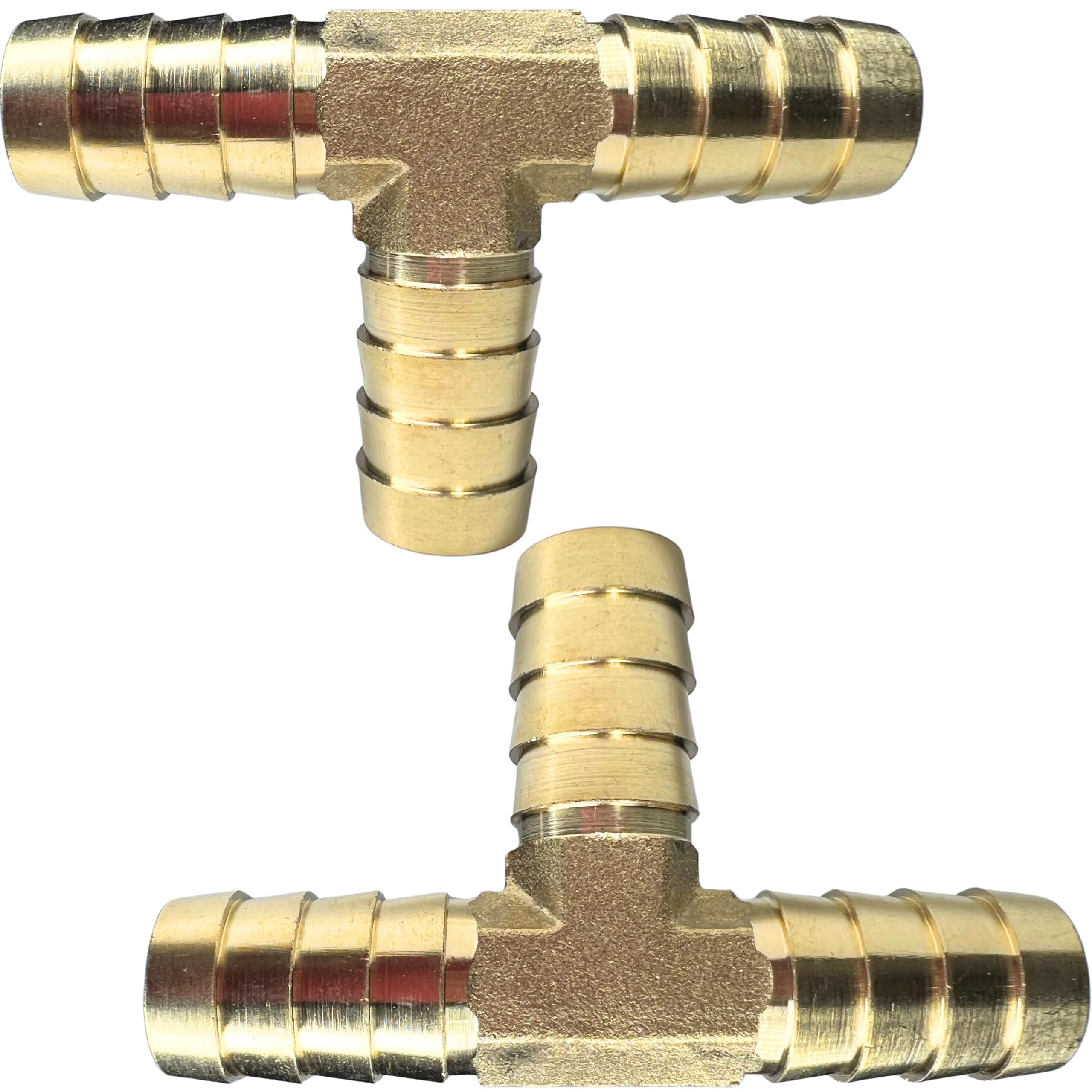 Photo 1 of 2pcs Brass 1/2'' Hose Barb Tee T 3 Way Union Fitting for Water Fuel Air by CX WONDERLAND