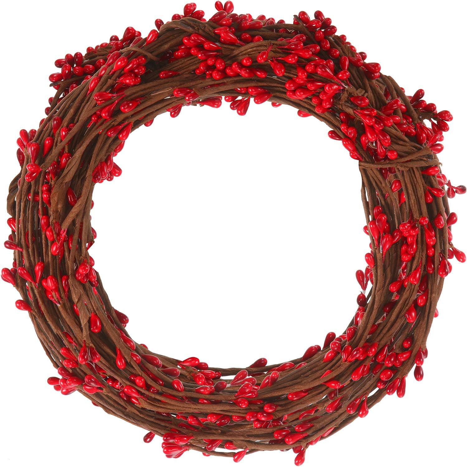 Wreaths, Garlands & Swags - WILLBOND 64 Feet 30 Packs Ply Pip Berry Garland for Christmas Winter Indoor Outdoor Decor Head Wreaths Wedding Crowns (Red)