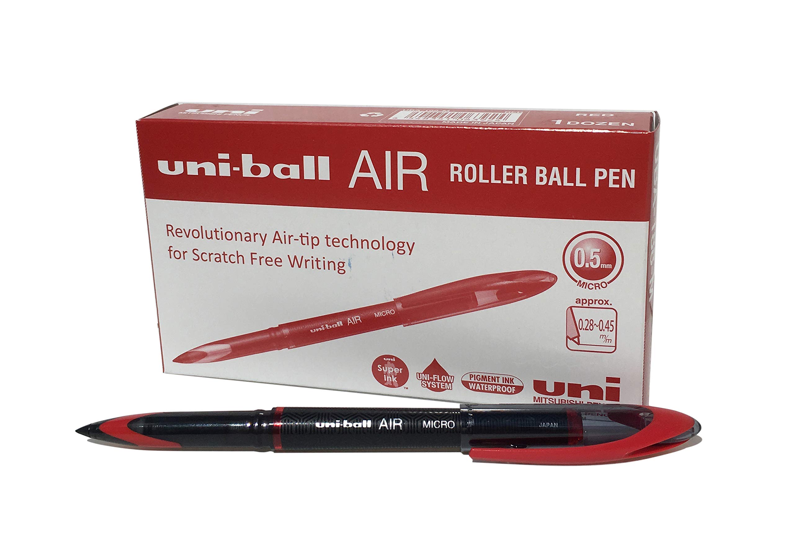 uni-ball Micro Air Rollerball Pen - Red (Pack of 12)