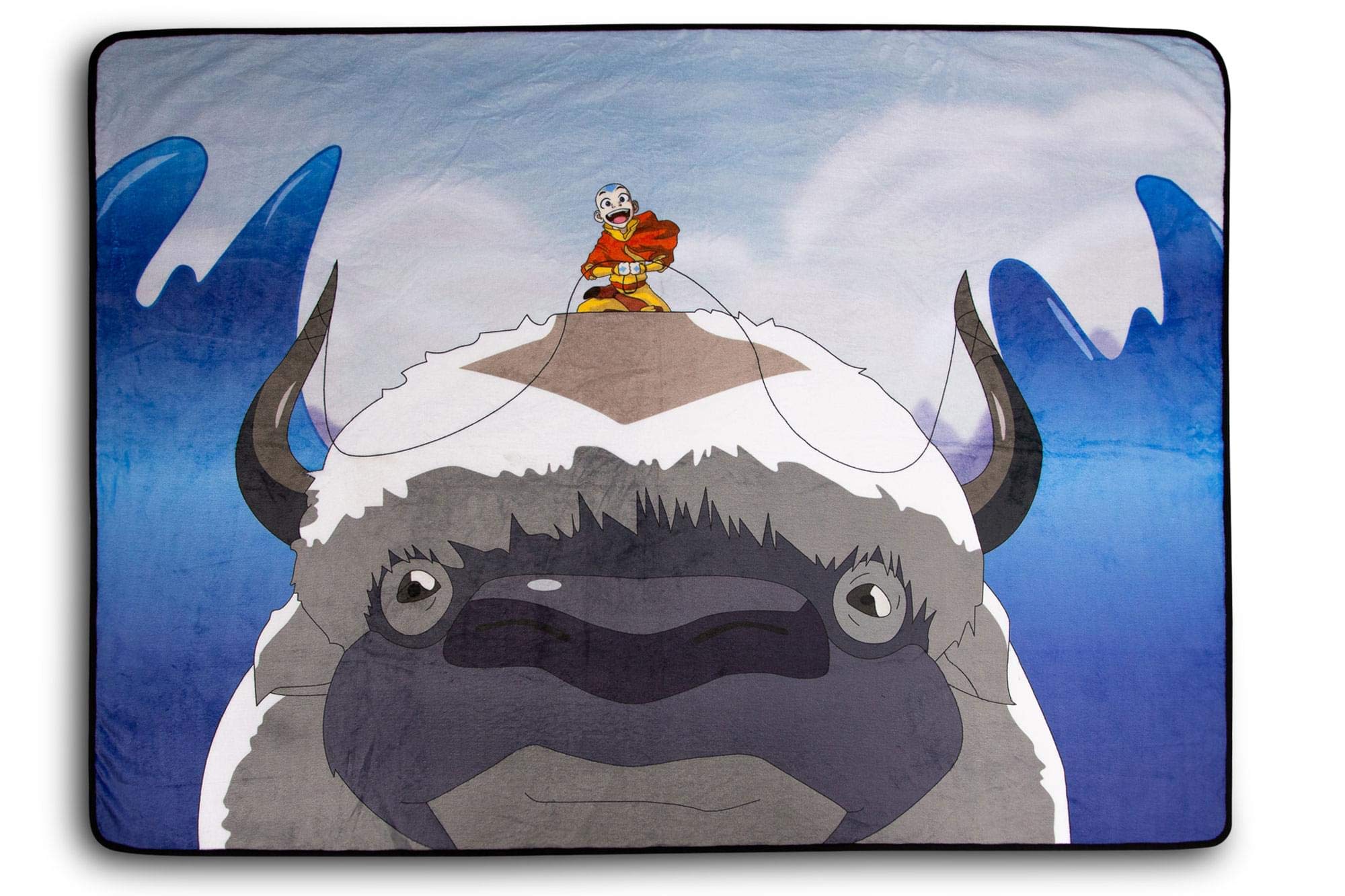 Surreal Entertainment Avatar: The Last Airbender Aang and Appa Fleece Throw Blanket | 45 x 60 Inches