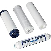 5 Stage 4pc Reverse Osmosis RO Water Filter Cartridges, Pre & Post Replacement Set SED UDF CTO GAC - 2.5" x 10"
