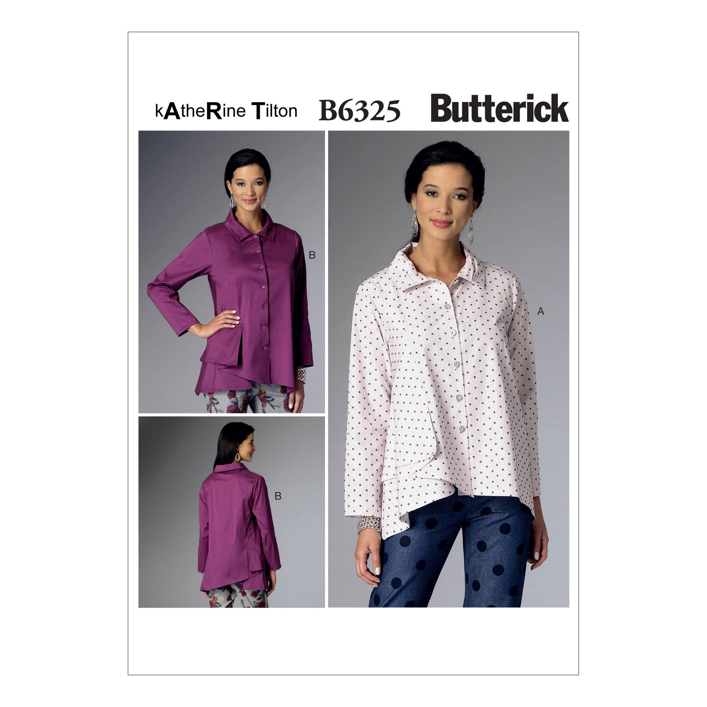 Butterick Pattern 6325 Y,Misses Shirt,Sizes XSM-MED