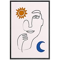 SIGNWIN Framed Canvas Wall Art Boho Decor Illustration Canvas Prints Home Artwork Decoration for Living Room,Bedroom - 16x24 inches