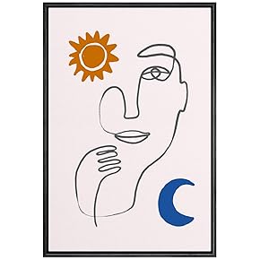 SIGNWIN Framed Canvas Wall Art Boho Decor Illustration...