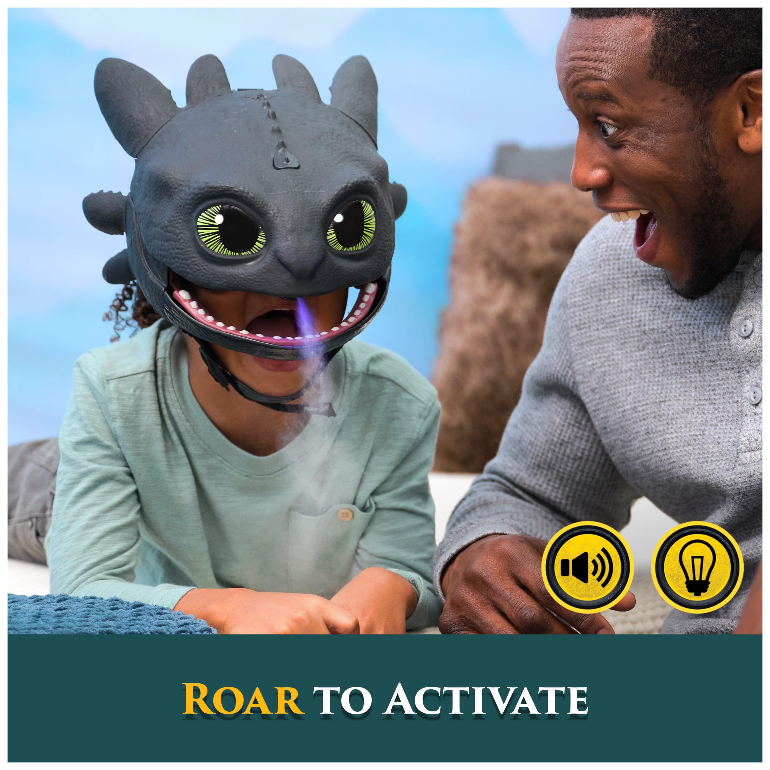 Dreamworks Dragons How To Train Your Dragon, Electronic Blast & Roar Toothless Mask, Kids Dress Up & Pretend Play Costumes for Boys & Girls Ages 4 & Up
