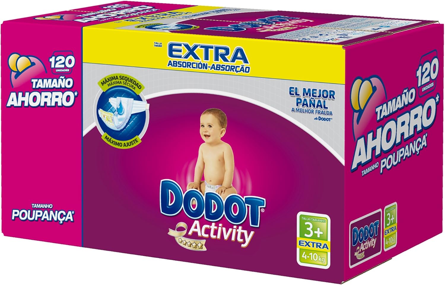 Dodot Activity Pañales Talla 3+, 120 Pañales - 7 kg - 11 kg: Amazon.es: Bebé