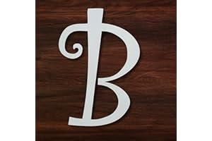 NEXTCraft 8 Inch Wooden Letter B, White Curlz Wood Letters for Crafts, Nursery Decor Girl Font DIY