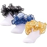 Dicry Toddler Girls Double Lace Socks with Ripple Cuffs and Big Ruffle for Infants and Kids