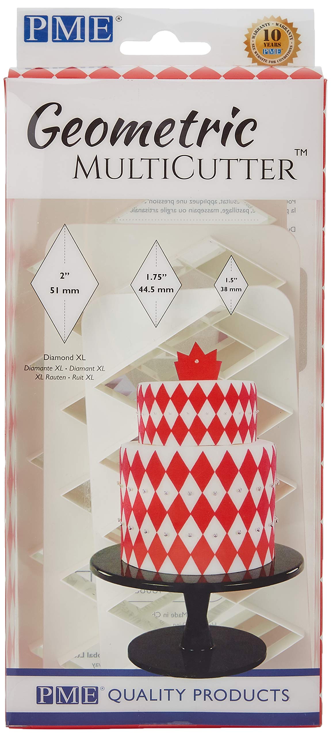 PME GMC164 Geometric Multicutters for Cake Design-Diamond XL-Small, Medium & Large Size, Set of 3