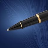 Waterman Expert Rollerball Pen Gloss Black 23k Gold Trim Fine Point Gift Box view 4