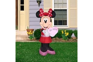 Gemmy Airblown Inflatable Valentine Minnie Mouse, 3.5 ft Tall, red