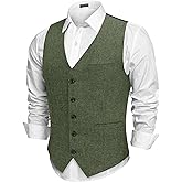 COOFANDY Men Casual Suit Vest Formal Dress Vest Slim Fit Waistcoat Business Wedding