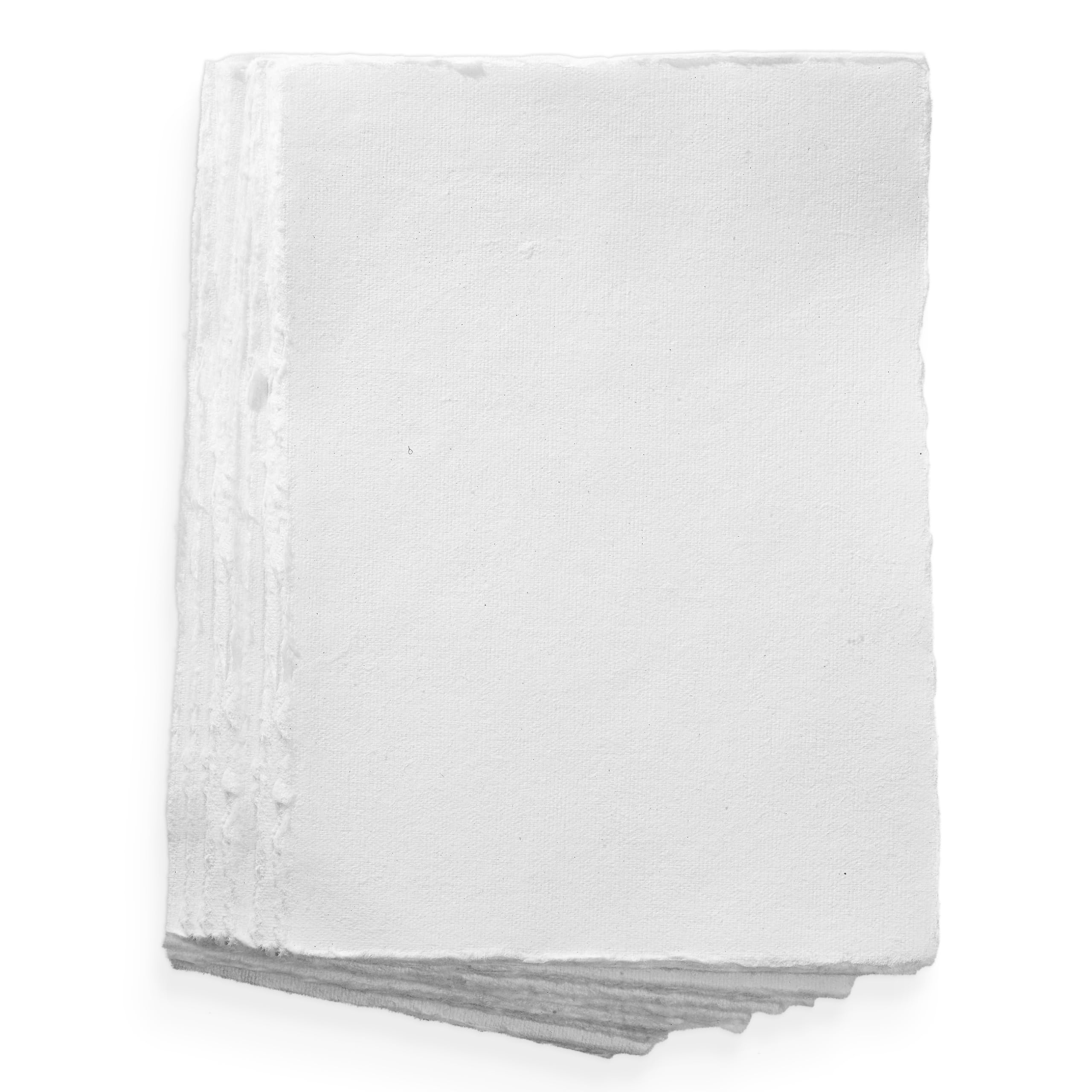 Wanderings A5 Handmade Deckled Edge Cotton Paper - Cold Pressed Texture - Paint, Watercolor, Writing, Printer - Cards, Invitations, Menus, Arts and Crafts. 50 Pack White 150gsm - 5.8