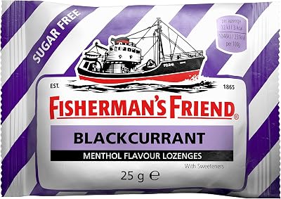 Fisherman's Friend Blackcurrant Lozenges Sugar Free Extra Strong Menthol 24 x